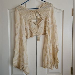 Free People Butterfly Sleeve Top NWT